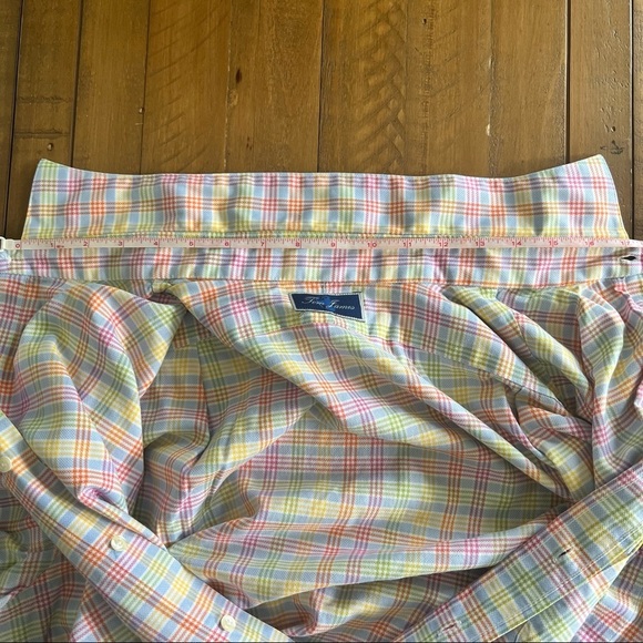 Tom James Plaid Pastels Custom Tailored Collared Button Down Dress Shirt - Picture 11 of 11